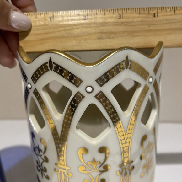 Lenox Millennium Collection Votive Candleholder Cobalt Blue Glass Globe 8" USA - Picture 13 of 13